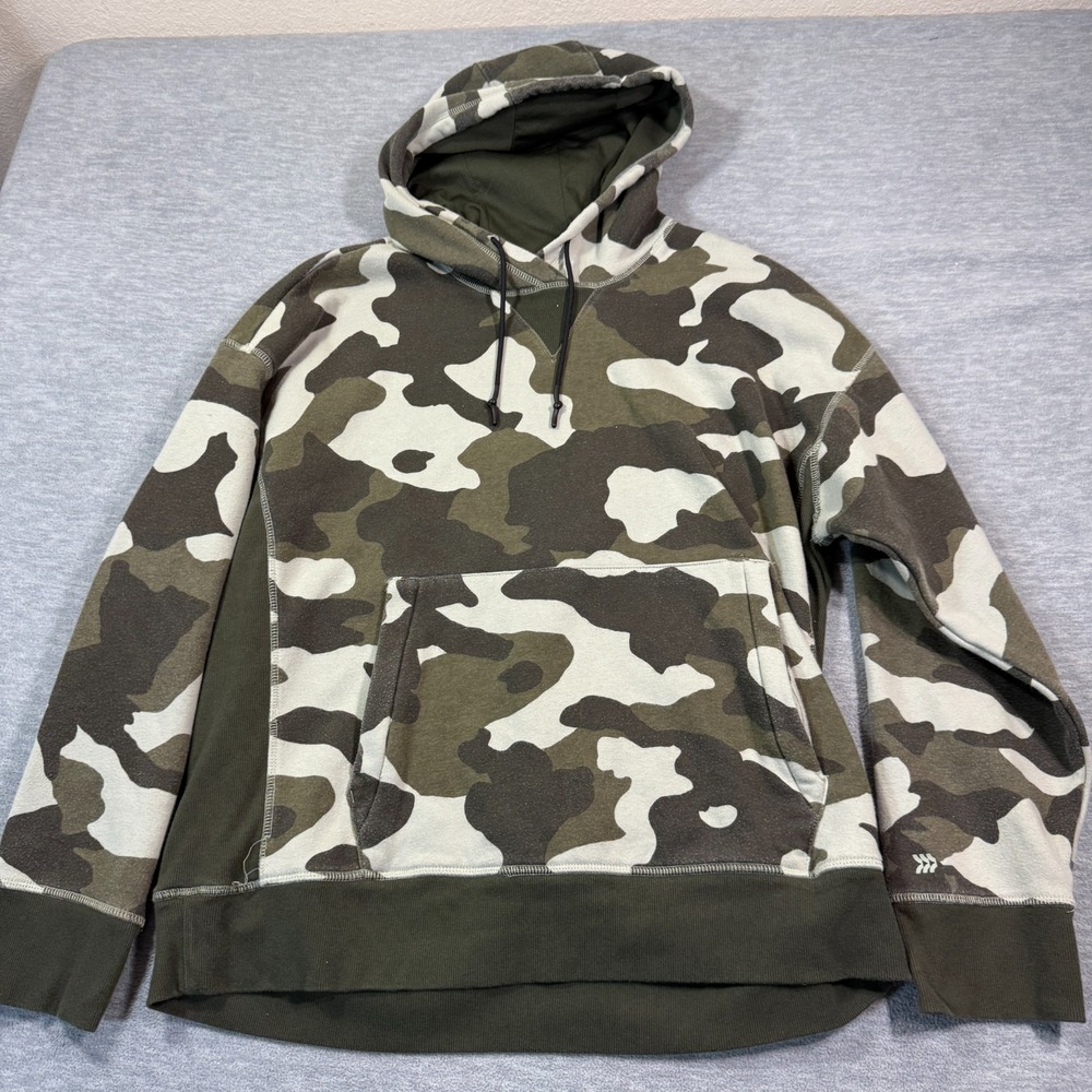 All In Motion Hoodieโ Men Large Green Camo Fleece Pullover Training Active